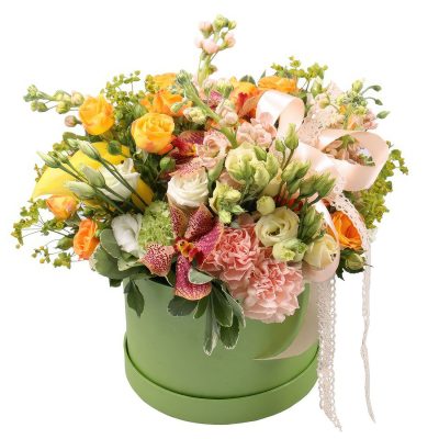 Цветы в коробке «Бал весенних цветов»