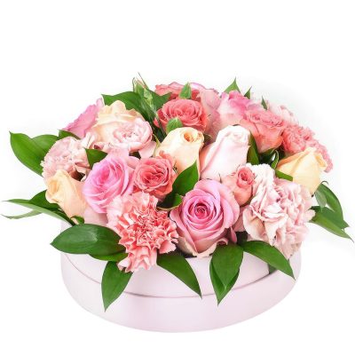 Цветы в коробке «Радужное настроение»